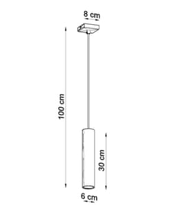 image-Pendant lamp LAGOS 1 White Round Tube Shape Modern Loft Design LED GU10