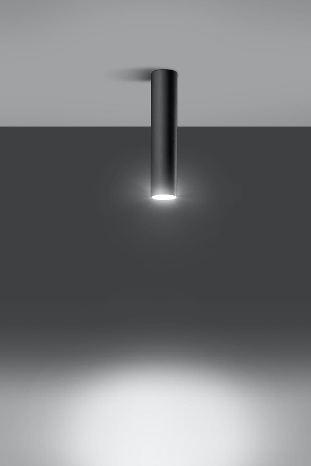 image-Ceiling lamp LAGOS Black Round Tube Shape Modern Loft Design LED GU10