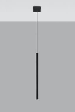 image-Pendant lamp PASTELO 1 Black Round Tube Shape Spot Modern Loft Design LED G9