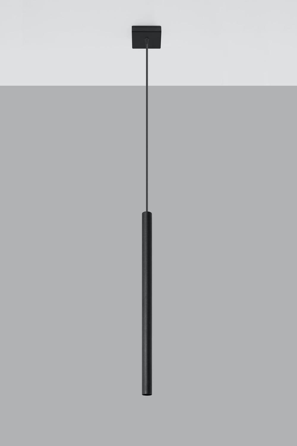 image-Pendant lamp PASTELO 1 Black Round Tube Shape Spot Modern Loft Design LED G9
