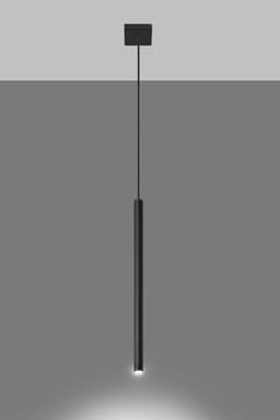 image-Pendant lamp PASTELO 1 Black Round Tube Shape Spot Modern Loft Design LED G9
