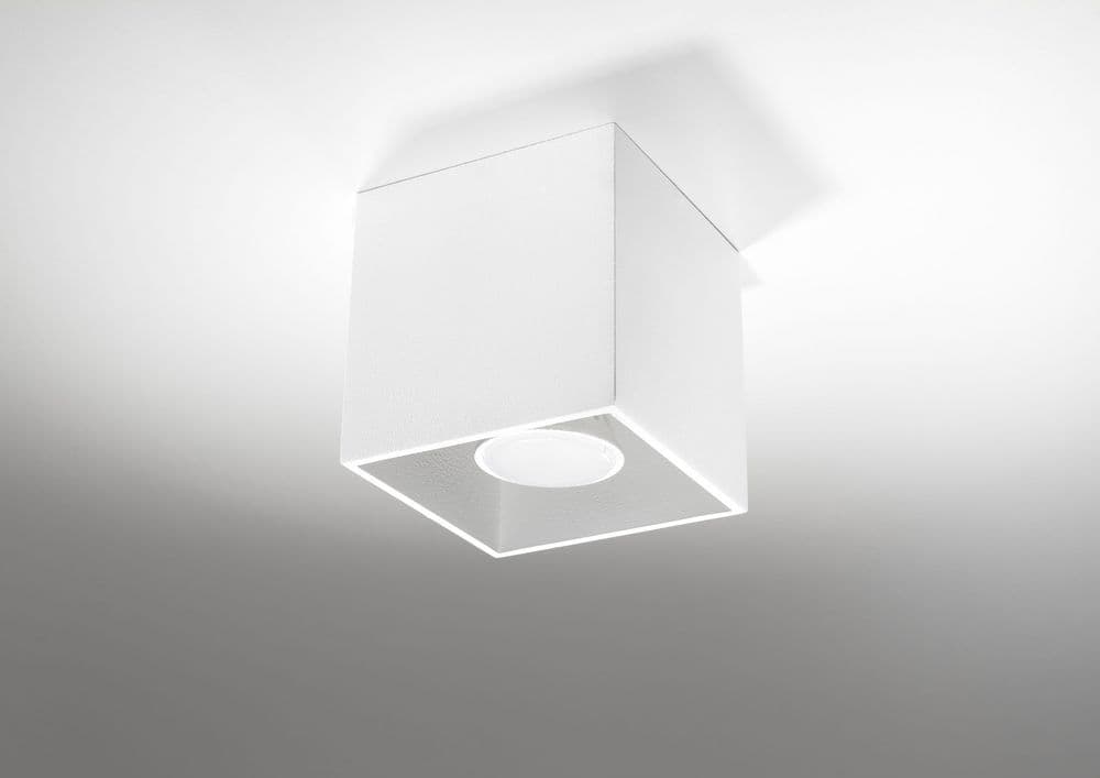 image-Ceiling Lamp QUAD 1 White Square Shape Modern Loft Design LED GU10