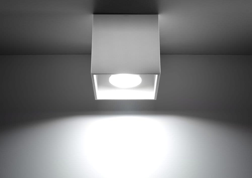image-Ceiling Lamp QUAD 1 White Square Shape Modern Loft Design LED GU10