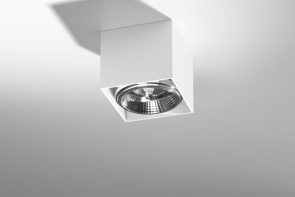 image-Ceiling Lamp BLAKE White Square Shape Modern Loft Design GU10