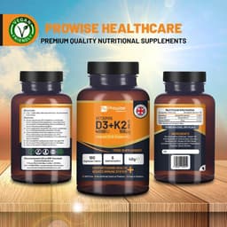 image-Vitamin D3 4000IU & K2 MK7 100μg Vegetarian 180 Tablets Supplement for Immune Support Calcium Boost, Bone & Muscle by Prowise