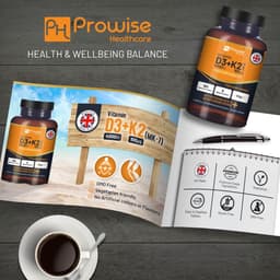 image-Vitamin D3 4000IU & K2 MK7 100μg Vegetarian 180 Tablets Supplement for Immune Support Calcium Boost, Bone & Muscle by Prowise