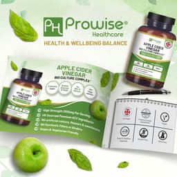 image-Apple Cider Vinegar with Bio Cultures Complex 1300mg 180 capsules I Vegan I Made in UK by Prowise
