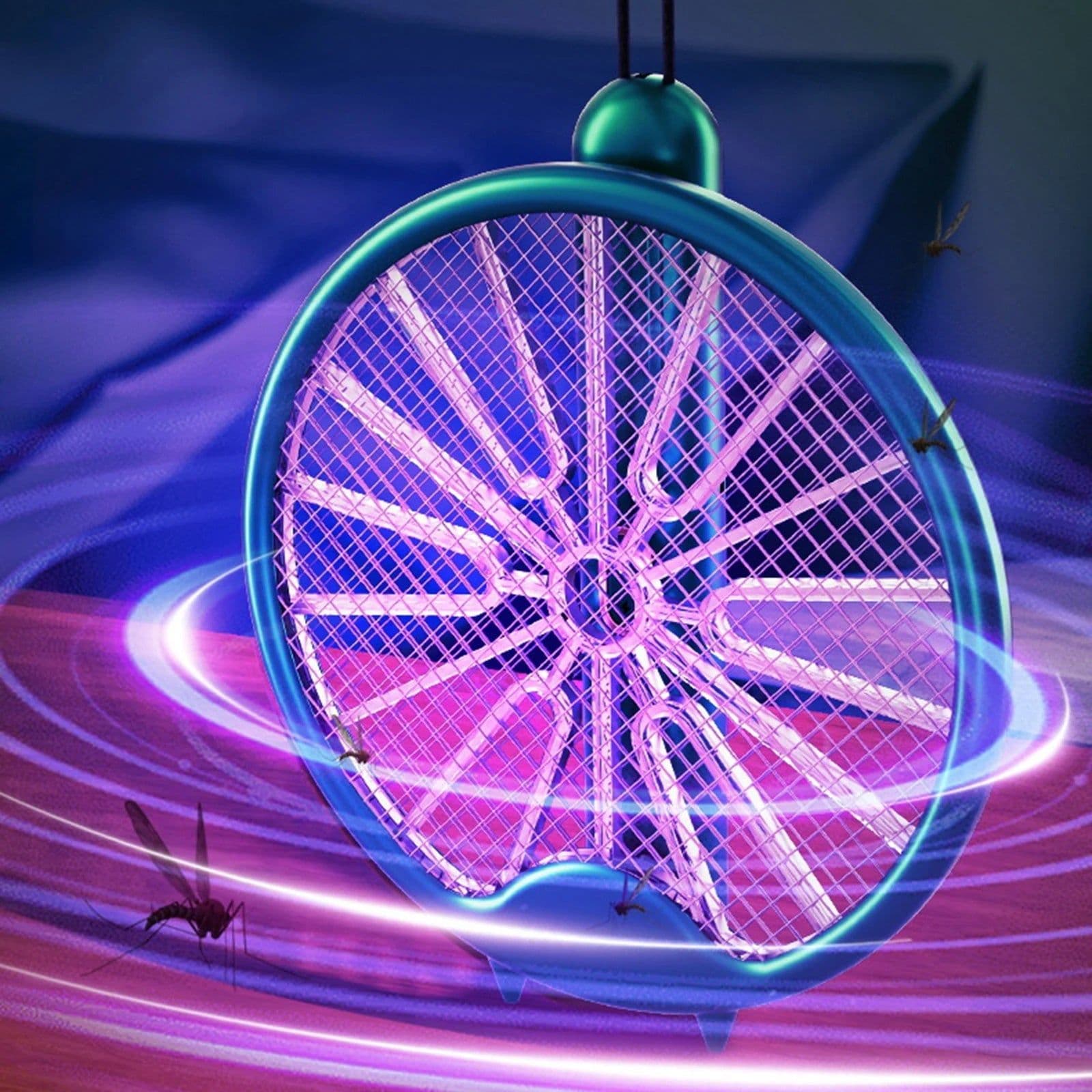 image-USB Electric Fly Swatters Foldable UV Light Electric Flies Shocker