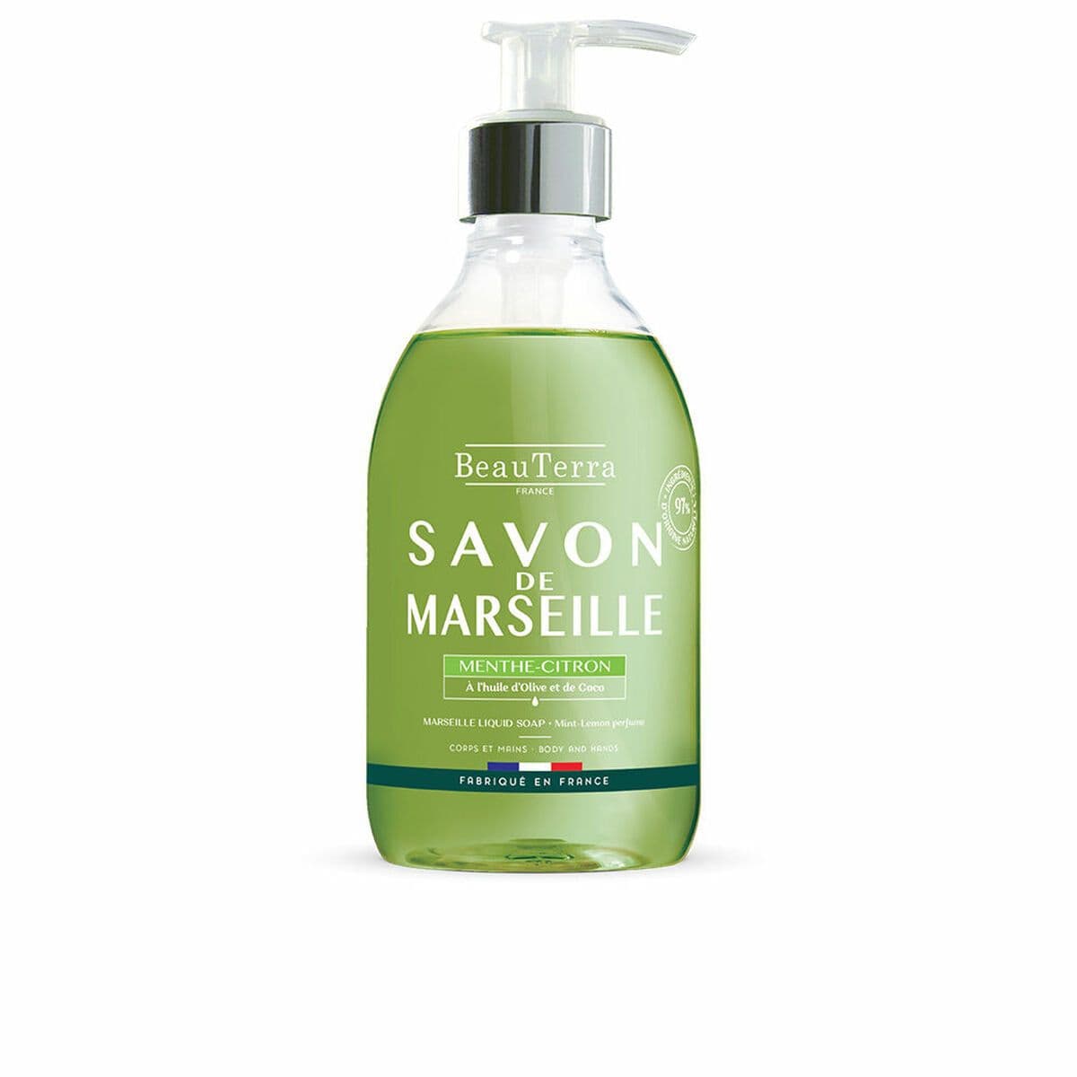 image-Liquid Soap Beauterra Marseille Hands Universal Lemon Mint 300 ml