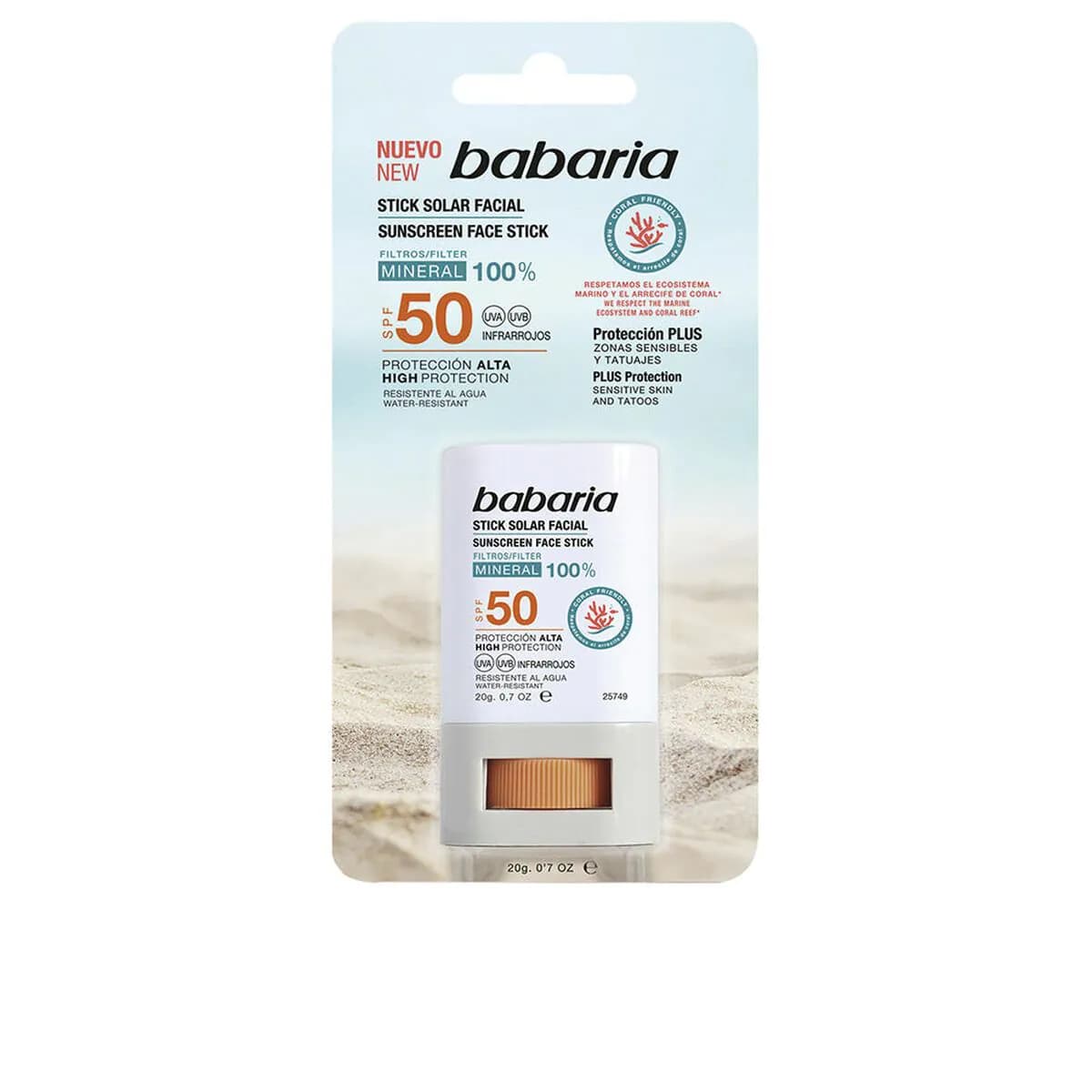 image-Facial Sun Cream Babaria Solar Stick Facial Spf 50 20 g