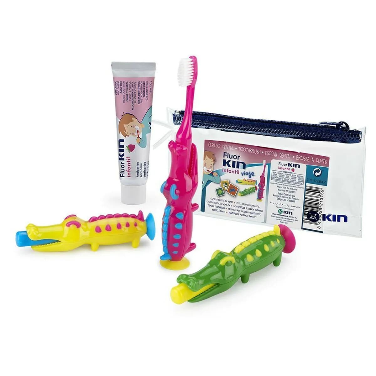 image-Set Oral Care for Kids Kin Fluorkin Crocodile Travel (3 Pieces)