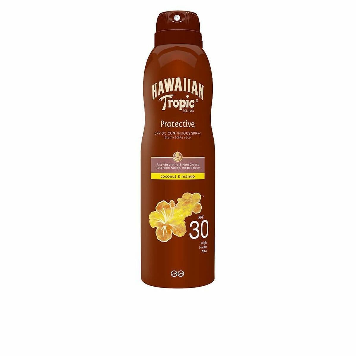 image-Sun Screen Spray Hawaiian Tropic Coconut Mango Oil Spf 30 Coconut 180 ml