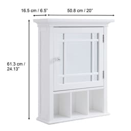 image-Bathroom Neal Wooden Medicine Cabinet Mirrored Door White 7442