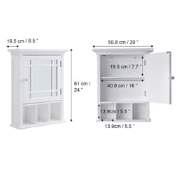 image-Bathroom Neal Wooden Medicine Cabinet Mirrored Door White 7442