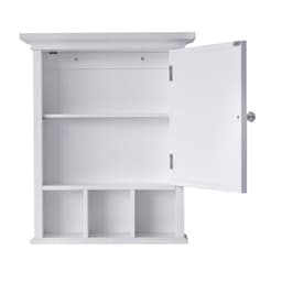 image-Bathroom Neal Wooden Medicine Cabinet Mirrored Door White 7442