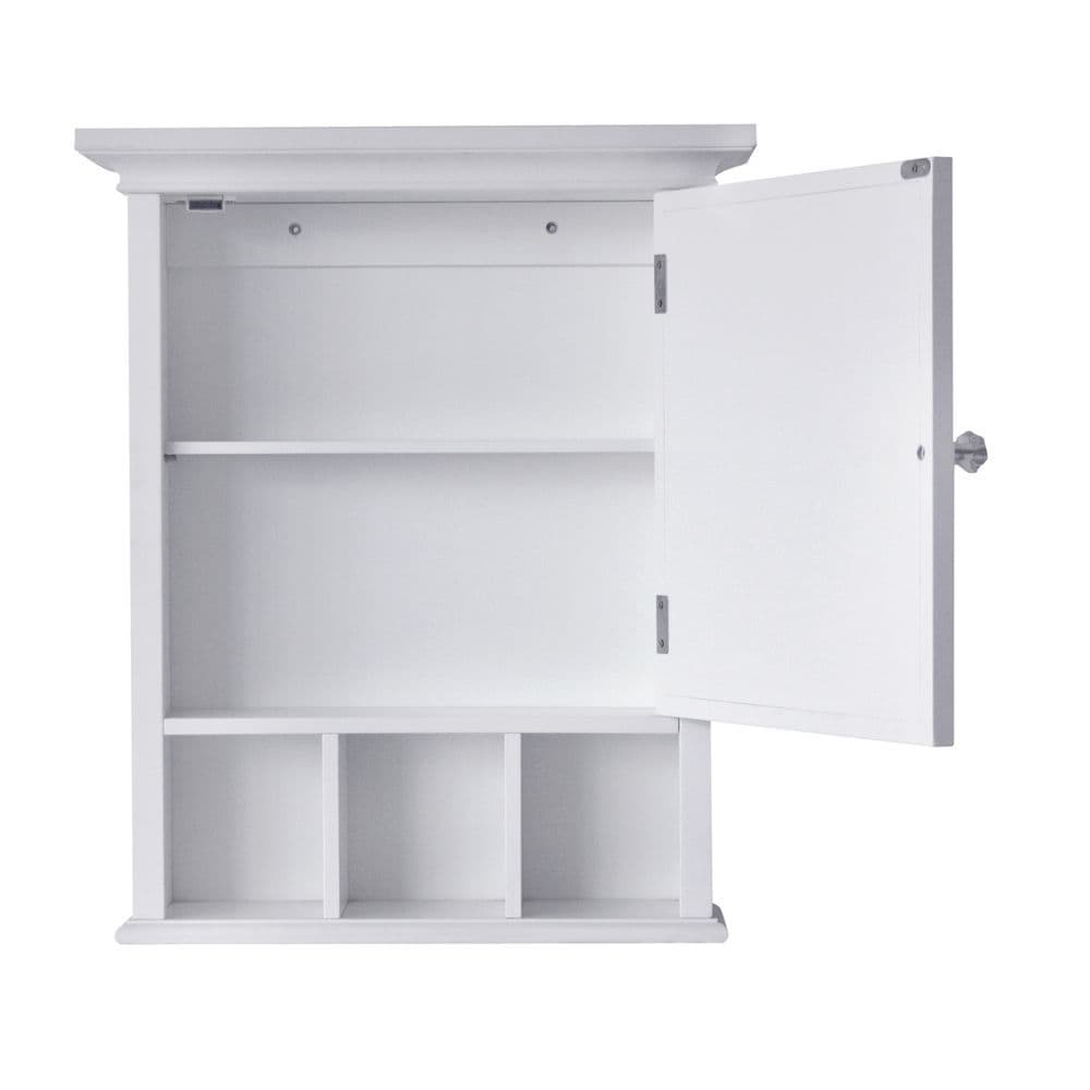 image-Bathroom Neal Wooden Medicine Cabinet Mirrored Door White 7442