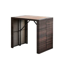 image-5 Pcs Rattan Garden Patio Furniture Bar Dining Table & Chair Set