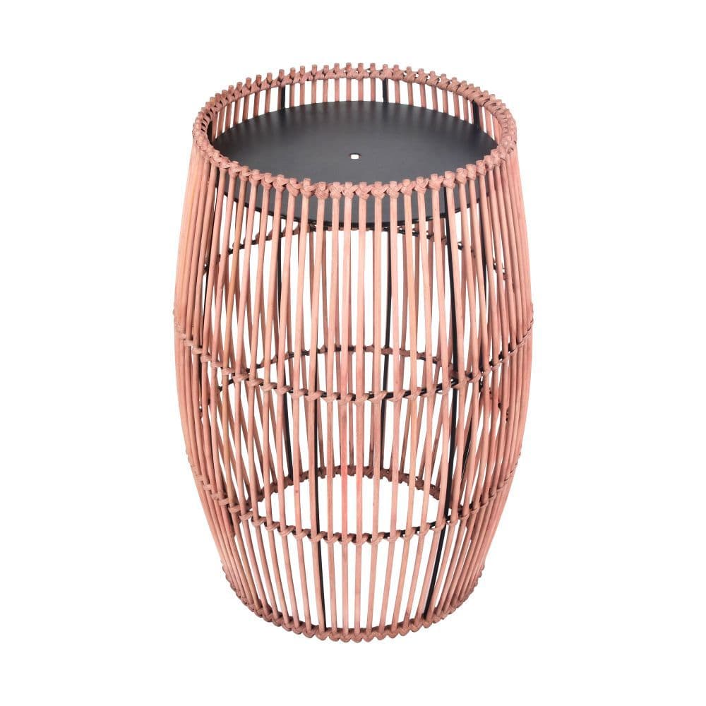 image-Outdoor Garden Furniture Small Round Side Table in Bamboo Wicker