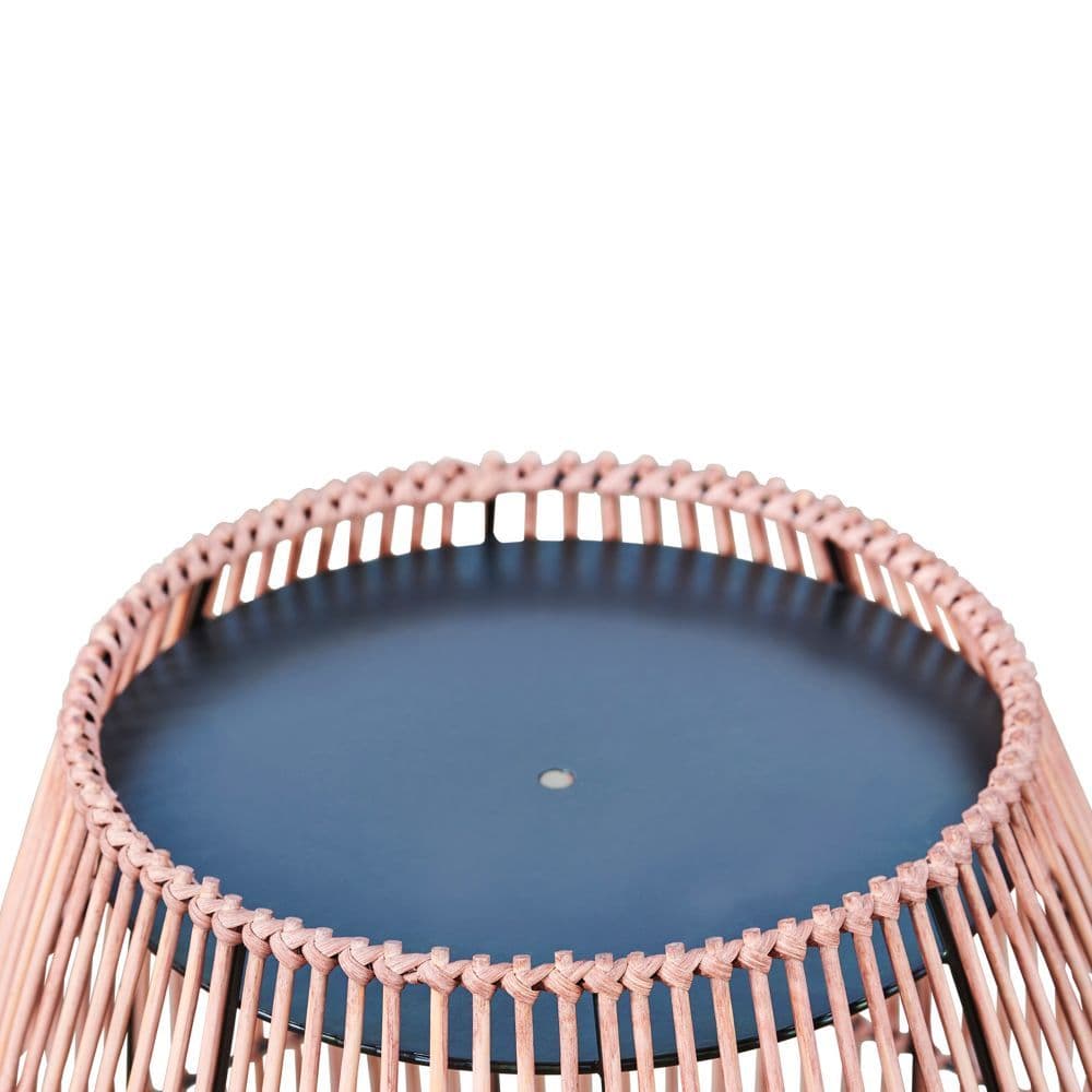 image-Outdoor Garden Furniture Small Round Side Table in Bamboo Wicker