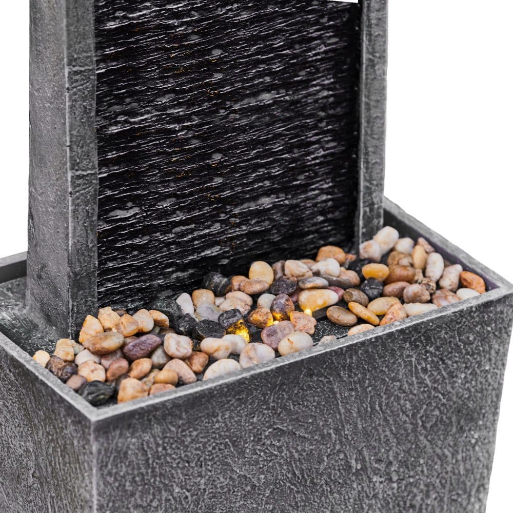 image-Garden Water Feature, Outdoor Straight Water Fountain & Lights