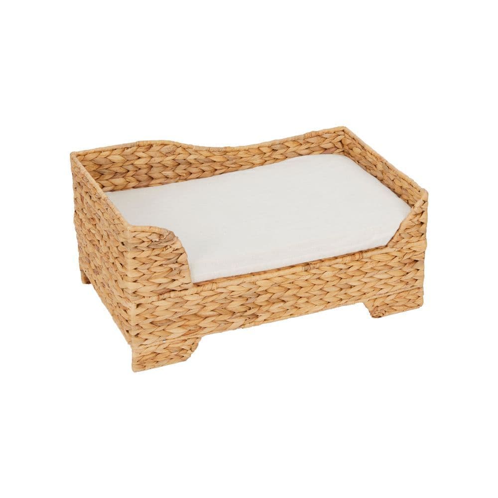 image-Indoor Wicker Cat/Dog Elevated Bed & Washable Cushion ST-N10002-UK