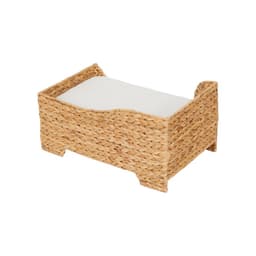 image-Indoor Wicker Cat/Dog Elevated Bed & Washable Cushion ST-N10002-UK