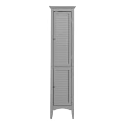 image-Glancy Wooden Linen Tower Tall Bathroom Cabinet Grey With Storage