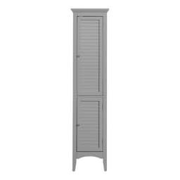 image-Glancy Wooden Linen Tower Tall Bathroom Cabinet Grey With Storage