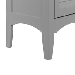 image-Glancy Wooden Linen Tower Tall Bathroom Cabinet Grey With Storage