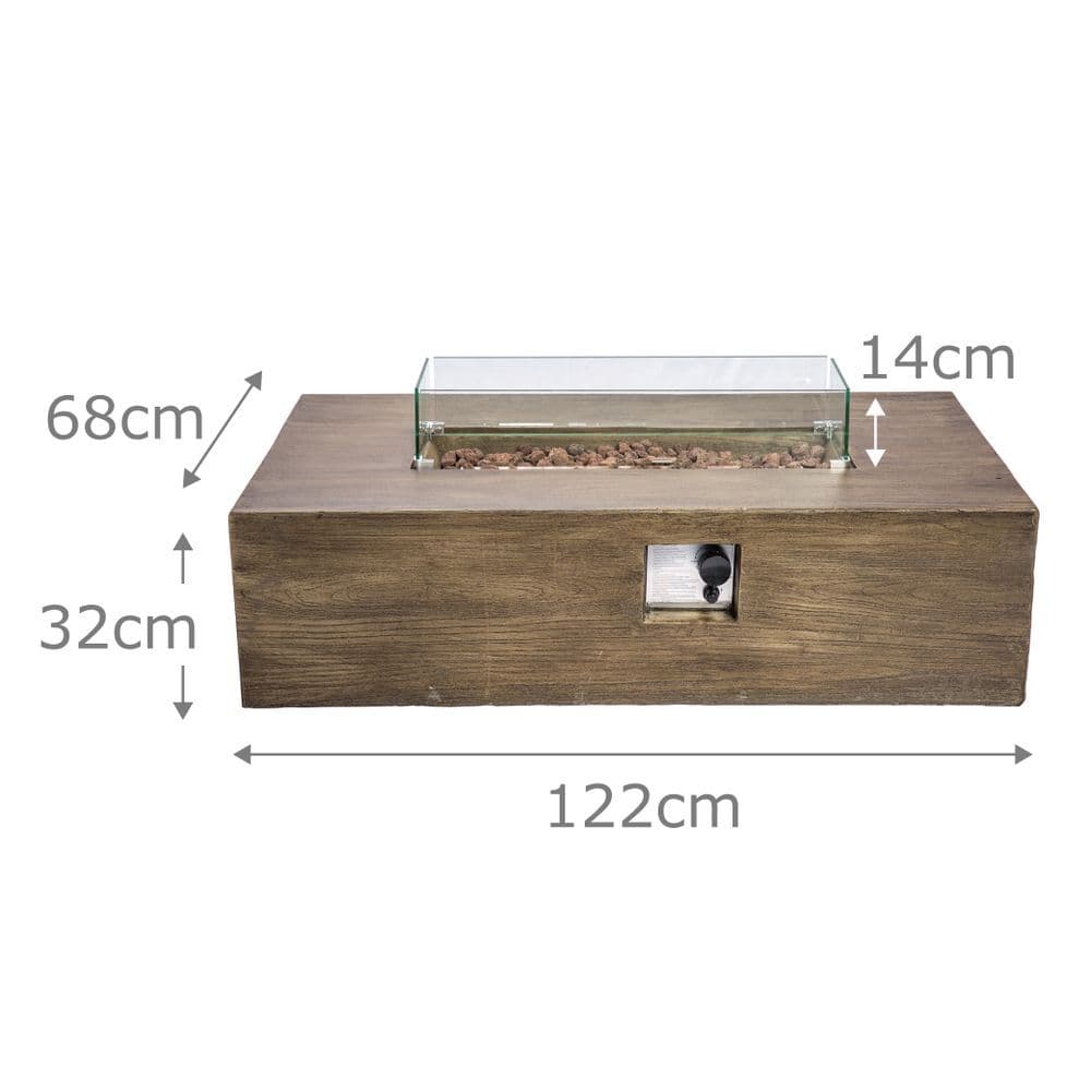 image-Outdoor Garden XL Gas Fire Pit Table Heater with Lava Rocks & Cover