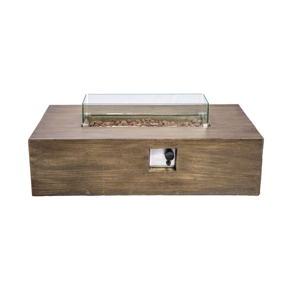 image-Outdoor Garden XL Gas Fire Pit Table Heater with Lava Rocks & Cover
