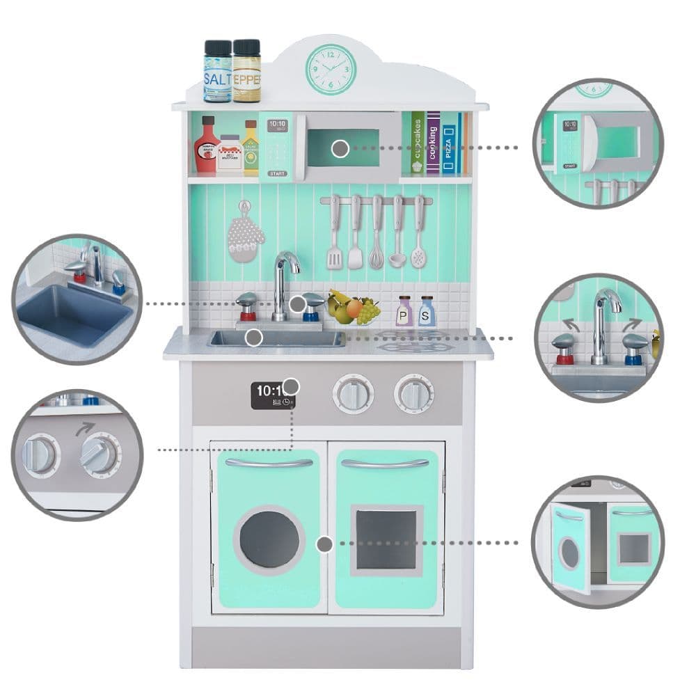 image-Mint Wooden Toy Kitchen for Little Chefs by Play Kitchen TD-12385M