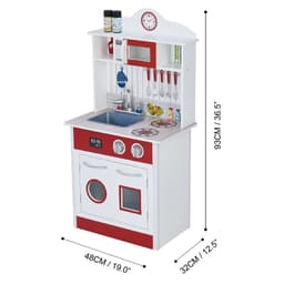 image-Wooden Kitchen Toy Kitchen With 2 Role Play Accessories TD-12385R