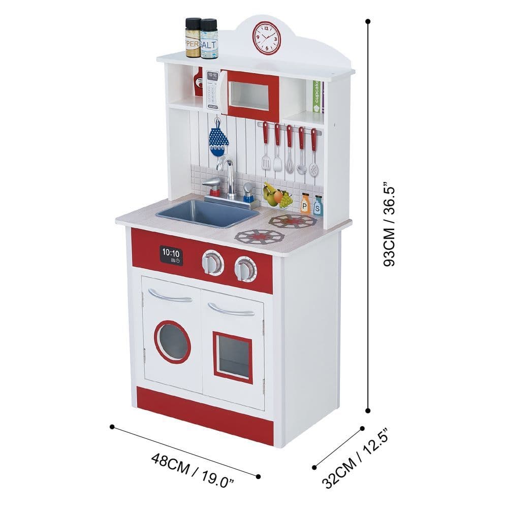 image-Wooden Kitchen Toy Kitchen With 2 Role Play Accessories TD-12385R