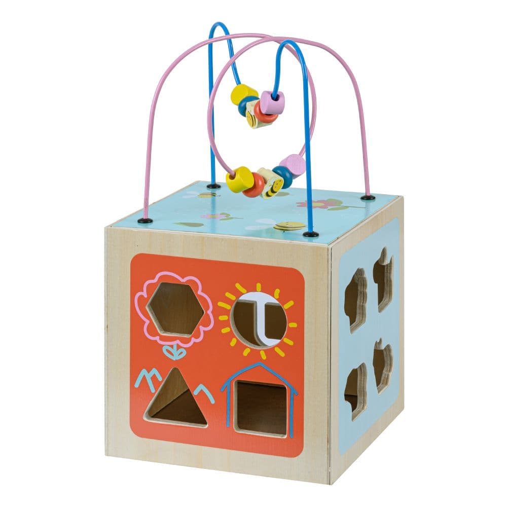 image-Preschool 5 in 1 Wooden Activity Cube, Educational Toy PS-T0006