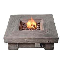 image-Outdoor Garden Gas Fire Pit Table Heater with Lava Rocks & Cover