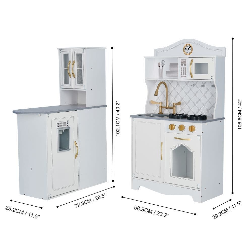 image-Little Chef Marseille Retro Play Kitchen White TD-13119D