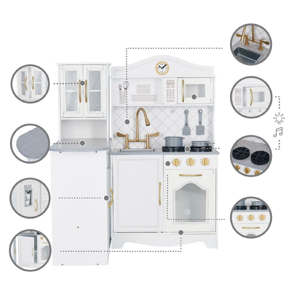 image-Little Chef Marseille Retro Play Kitchen White TD-13119D