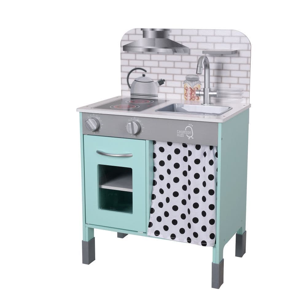 image-Little Chef Philly Modern Interactive Wooden Play Kitchen, Blue