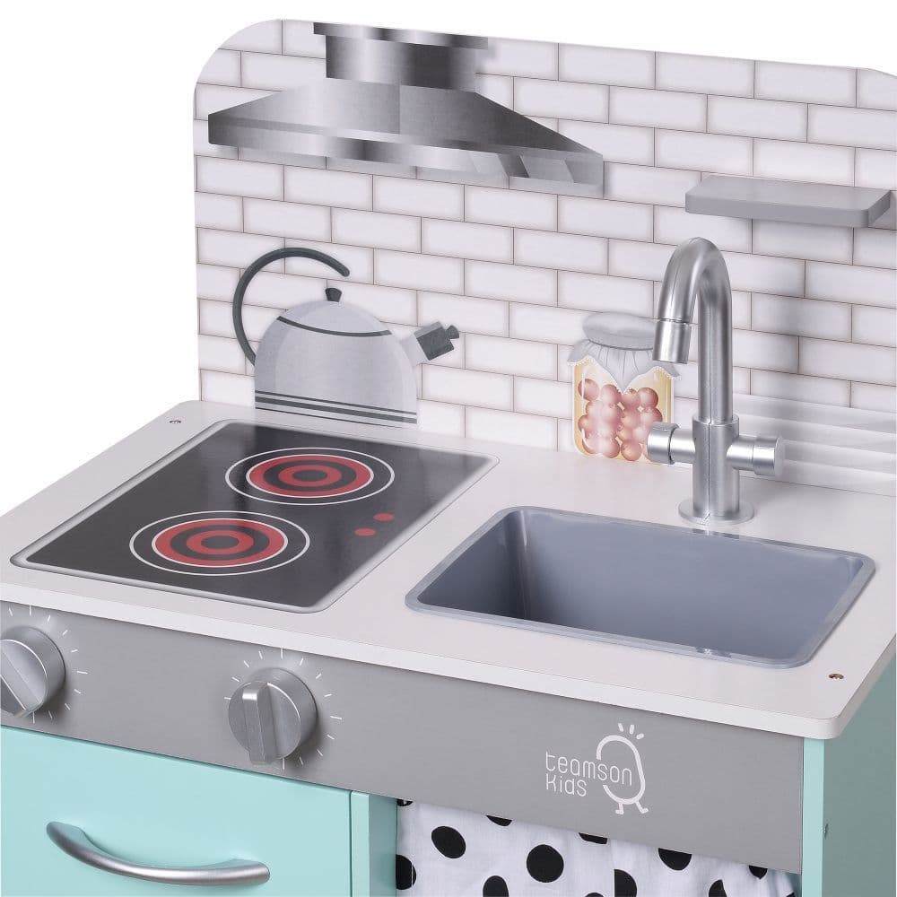 image-Little Chef Philly Modern Interactive Wooden Play Kitchen, Blue
