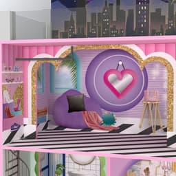 image-Olivia's Little World Large Kids Wooden Dolls House 3 Floors & 16 Accessories