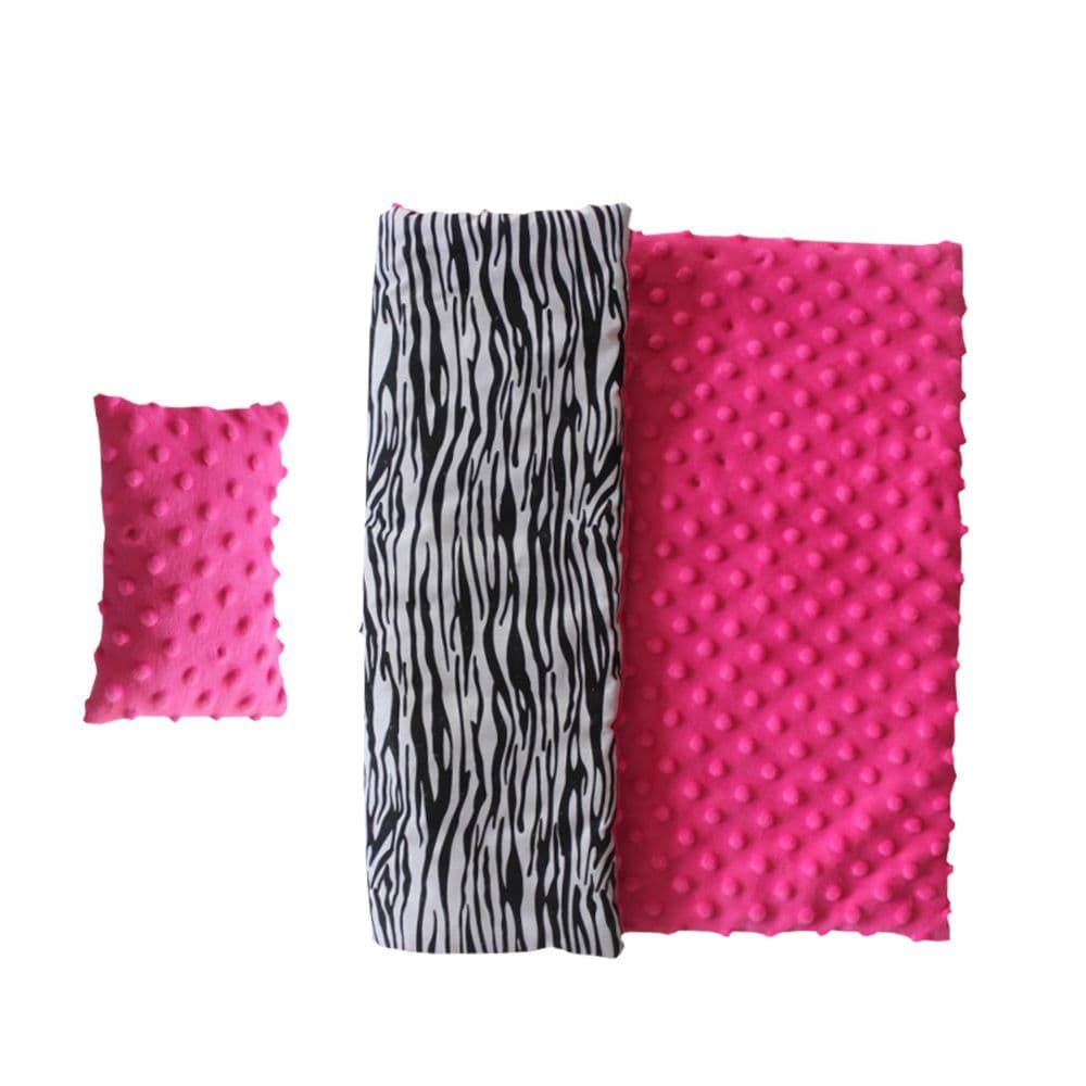 image-Olivia's Little World Doll Single Bed Pink Bedding Set Zebra Prints TD-11929-1E