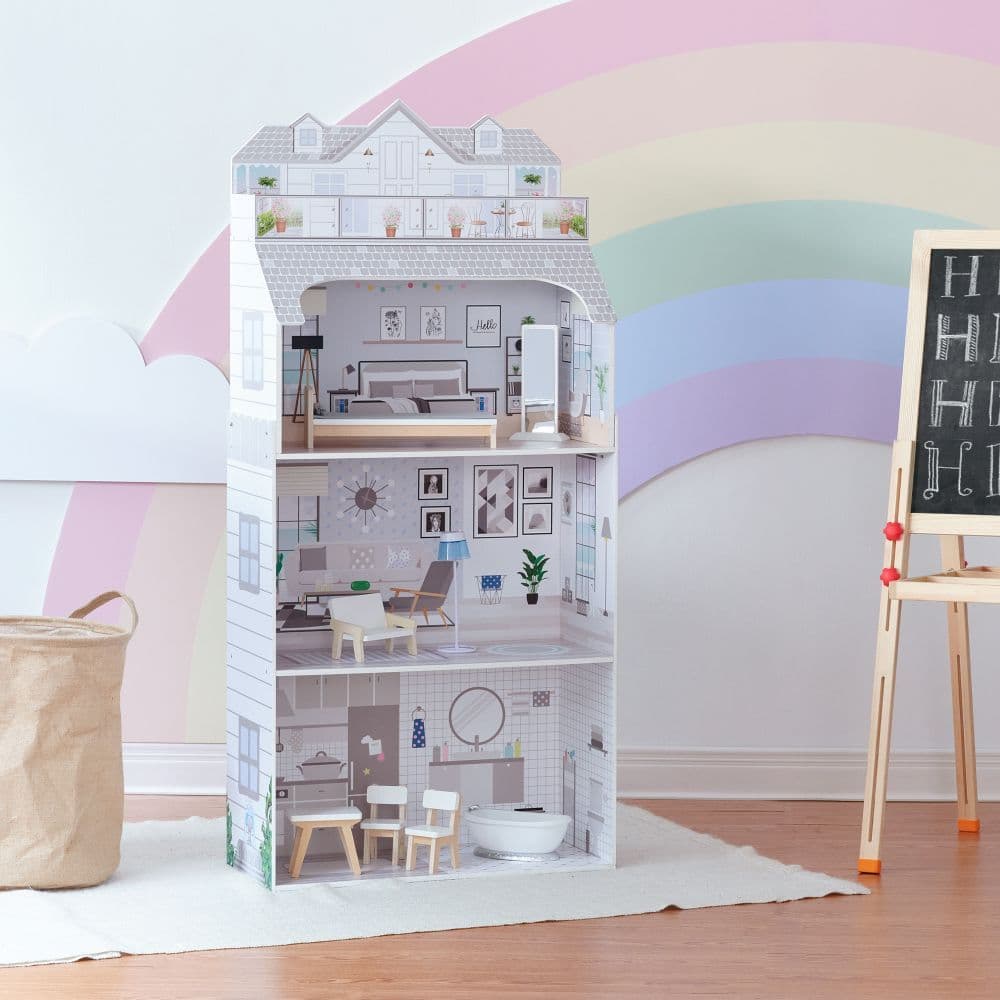image-Olivia's Little World Dolls House Wooden Doll House ?w/ 8 Accessories TD-11683D