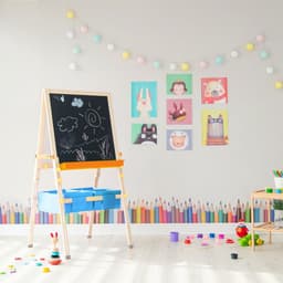 image-3 in 1 Wooden Easel Drawing Blackboard Whiteboard & Acc TK-FB028G