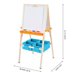 image-3 in 1 Wooden Easel Drawing Blackboard Whiteboard & Acc TK-FB028G