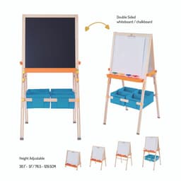 image-3 in 1 Wooden Easel Drawing Blackboard Whiteboard & Acc TK-FB028G