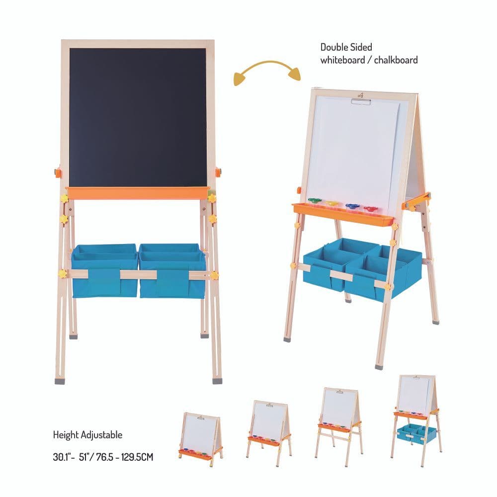 image-3 in 1 Wooden Easel Drawing Blackboard Whiteboard & Acc TK-FB028G