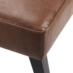 image-Marc Lounge Accent Chair Seat, Faux Leather, Brown with Padding