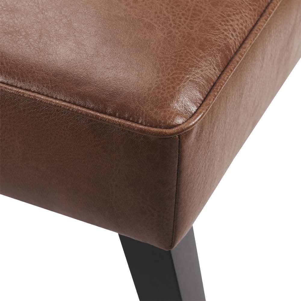 image-Marc Lounge Accent Chair Seat, Faux Leather, Brown with Padding