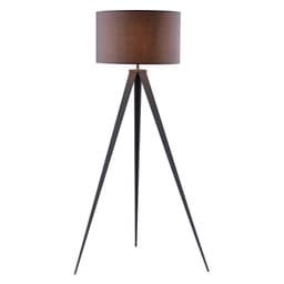 image-Romanza Tripod Standing Floor Lamp & Shade, Modern Lighting, Grey